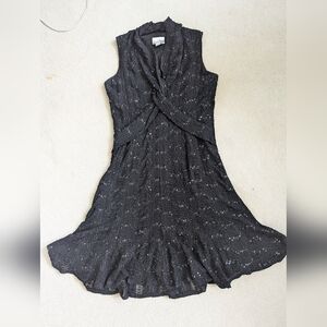 Joseph Ribkoff Black Textured Mini Dress